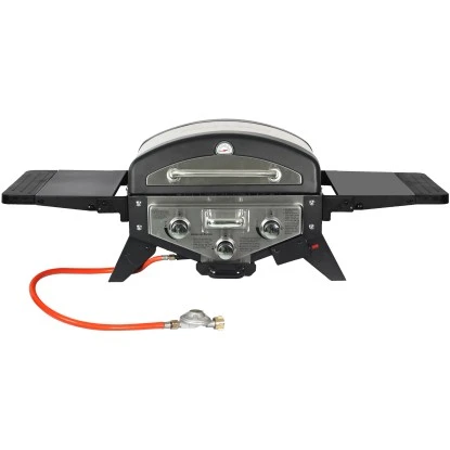 El Fuego Tischgasgrill Smoker Medison 2 Brenner Silber 4 El Fuego Tischgasgrill Smoker Medison 2 Brenner Silber – Bild 2