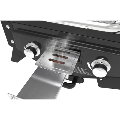 El Fuego Tischgasgrill Smoker Medison 2 Brenner Silber 10 El Fuego Tischgasgrill Smoker Medison 2 Brenner Silber – Bild 8