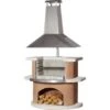 Buschbeck Grillkamin Kampen Terracotta-Weiß Mit Edelstahlhaube