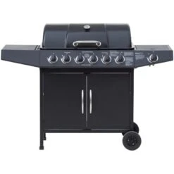 El Fuego Gasgrill Dayton 6-Brenner + Seitenbrenner Schwarz Ca. 133 X 97 X 54 Cm