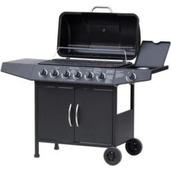 El Fuego Gasgrill Dayton 6-Brenner + Seitenbrenner Schwarz Ca. 133 X 97 X 54 Cm -Landmann Verkäufe 347 2240 DAYTON61SCHWARZ 4