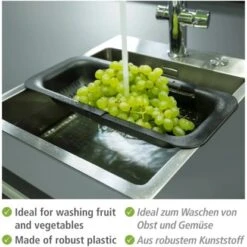 Wenko Spülbeckensieb Sivo Ausziehbar Schwarz -Landmann Verkäufe 4008838364307 1068 03