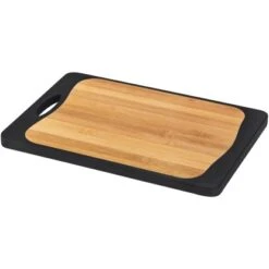 Wenko Schneidebrett Kombi Mit Griff Und Saftrille 33 Cm X 23 Cm Schwarz