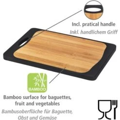 Wenko Schneidebrett Kombi Mit Griff Und Saftrille 33 Cm X 23 Cm Schwarz -Landmann Verkäufe 4008838371190 1068 03