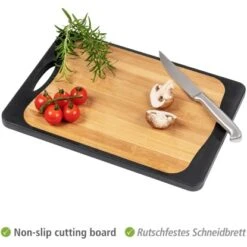 Wenko Schneidebrett Kombi Mit Griff Und Saftrille 33 Cm X 23 Cm Schwarz -Landmann Verkäufe 4008838371190 1068 04
