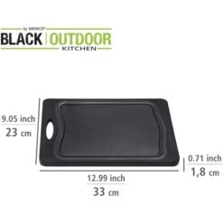 Wenko Schneidebrett Kombi Mit Griff Und Saftrille 33 Cm X 23 Cm Schwarz -Landmann Verkäufe 4008838371190 1068 05