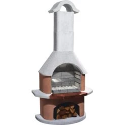 Buschbeck Grillkamin Bologna Weiß-Terrakotta