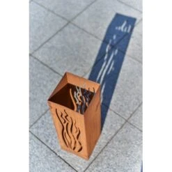 Gartenfreude FeuersäuleDesign Wellen Edelrost 16 X 16 X 50 Cm -Landmann Verkäufe 753063 4655 08