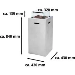 Amare Gas-Feuerstelle Für Den Außenbereich Quadratisch Grau -Landmann Verkäufe 765581 4655 07