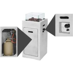 Amare Gas-Feuerstelle Für Den Außenbereich Quadratisch Grau -Landmann Verkäufe 765581 4655 08