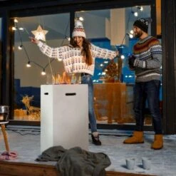 Amare Gas-Feuerstelle Für Den Außenbereich Quadratisch Weiß -Landmann Verkäufe 765603 4655 03