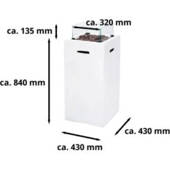 Amare Gas-Feuerstelle Für Den Außenbereich Quadratisch Weiß -Landmann Verkäufe 765603 4655 07