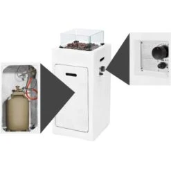 Amare Gas-Feuerstelle Für Den Außenbereich Quadratisch Weiß -Landmann Verkäufe 765603 4655 08