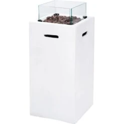 Amare Gas-Feuerstelle Für Den Außenbereich Quadratisch Weiß -Landmann Verkäufe 765603 4655 12