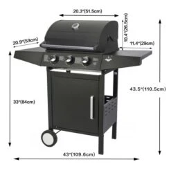 El Fuego Gasgrill San Angelo 3 Brenner Ca. 109,6 X 110,5 X 53 Cm -Landmann Verkäufe 8264103 2240 04