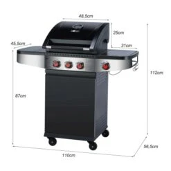 El Fuego Gasgrill Houston 3+1 Ca. 110 X 112 X 56,5 Cm -Landmann Verkäufe 826417 7