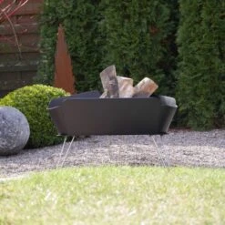 VASNER Merive M1 Feuerschale Niedrig Abgerundet Schwarz -Landmann Verkäufe sign garten terrasse mood1 1