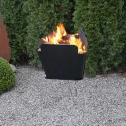 VASNER Merive M2 Feuerkorb Mittelhoch Abgerundet Schwarz -Landmann Verkäufe sign garten terrasse mood6